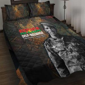 Thomas Sankara Quilt Bed Set Burkina Faso Africa Self-Reliance Message and Military Portrait - African Pride