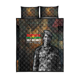 Thomas Sankara Quilt Bed Set Burkina Faso Africa Self-Reliance Message and Military Portrait - African Pride