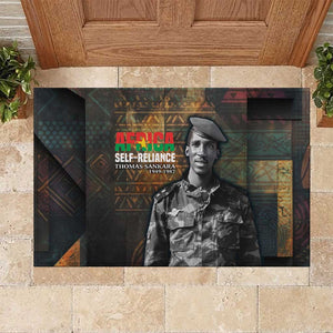Thomas Sankara Rubber Doormat Burkina Faso Africa Self-Reliance Message and Military Portrait - African Pride