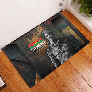 Thomas Sankara Rubber Doormat Burkina Faso Africa Self-Reliance Message and Military Portrait - African Pride