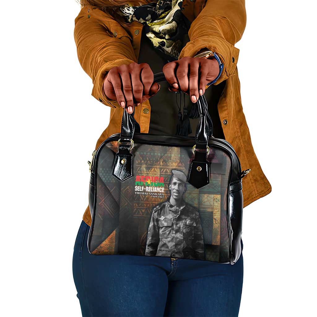 Thomas Sankara Shoulder Handbag Burkina Faso Africa Self-Reliance Message and Military Portrait - African Pride