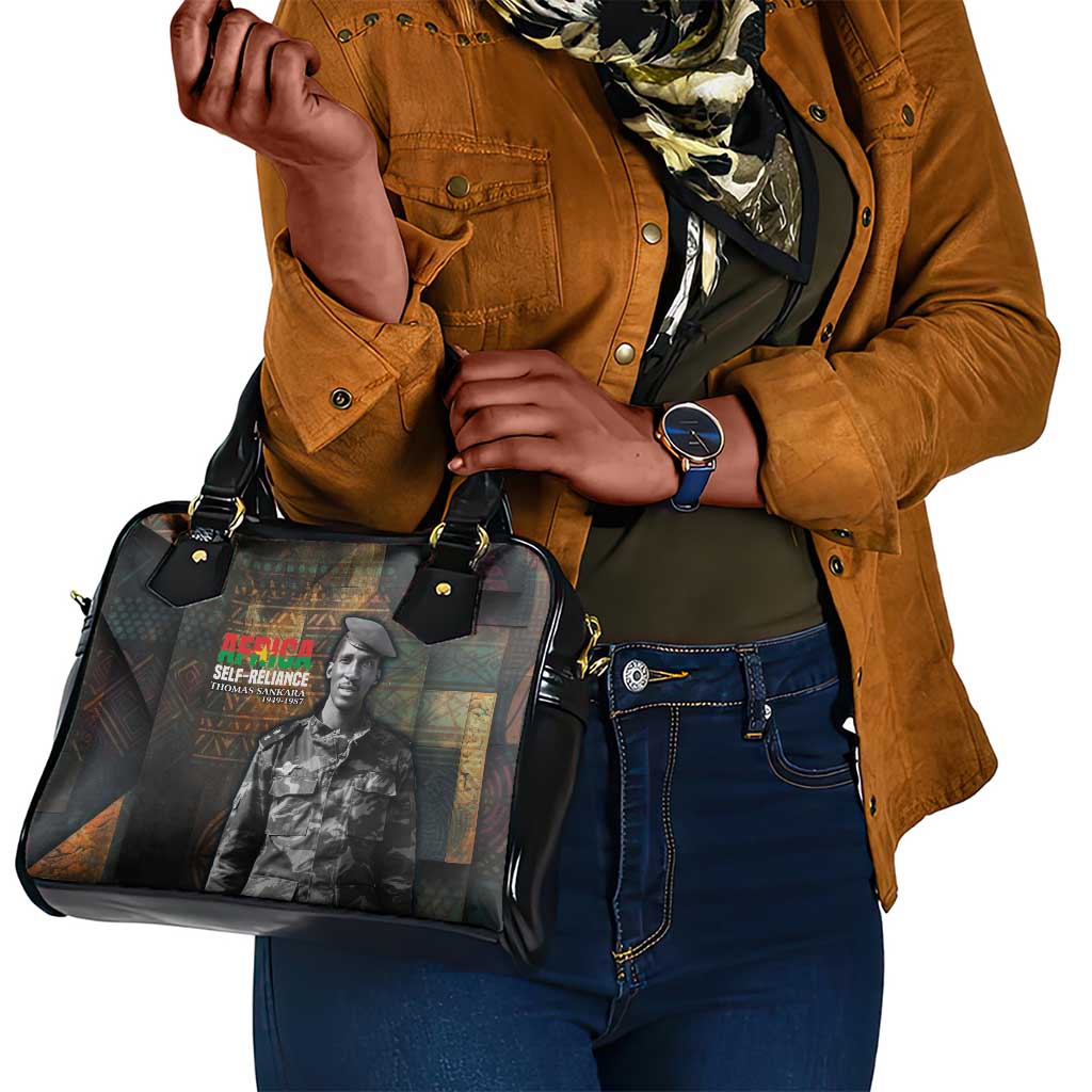 Thomas Sankara Shoulder Handbag Burkina Faso Africa Self-Reliance Message and Military Portrait - African Pride