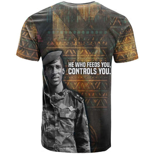 Thomas Sankara T shirt Burkina Faso Africa Self-Reliance Message and Military Portrait - African Pride