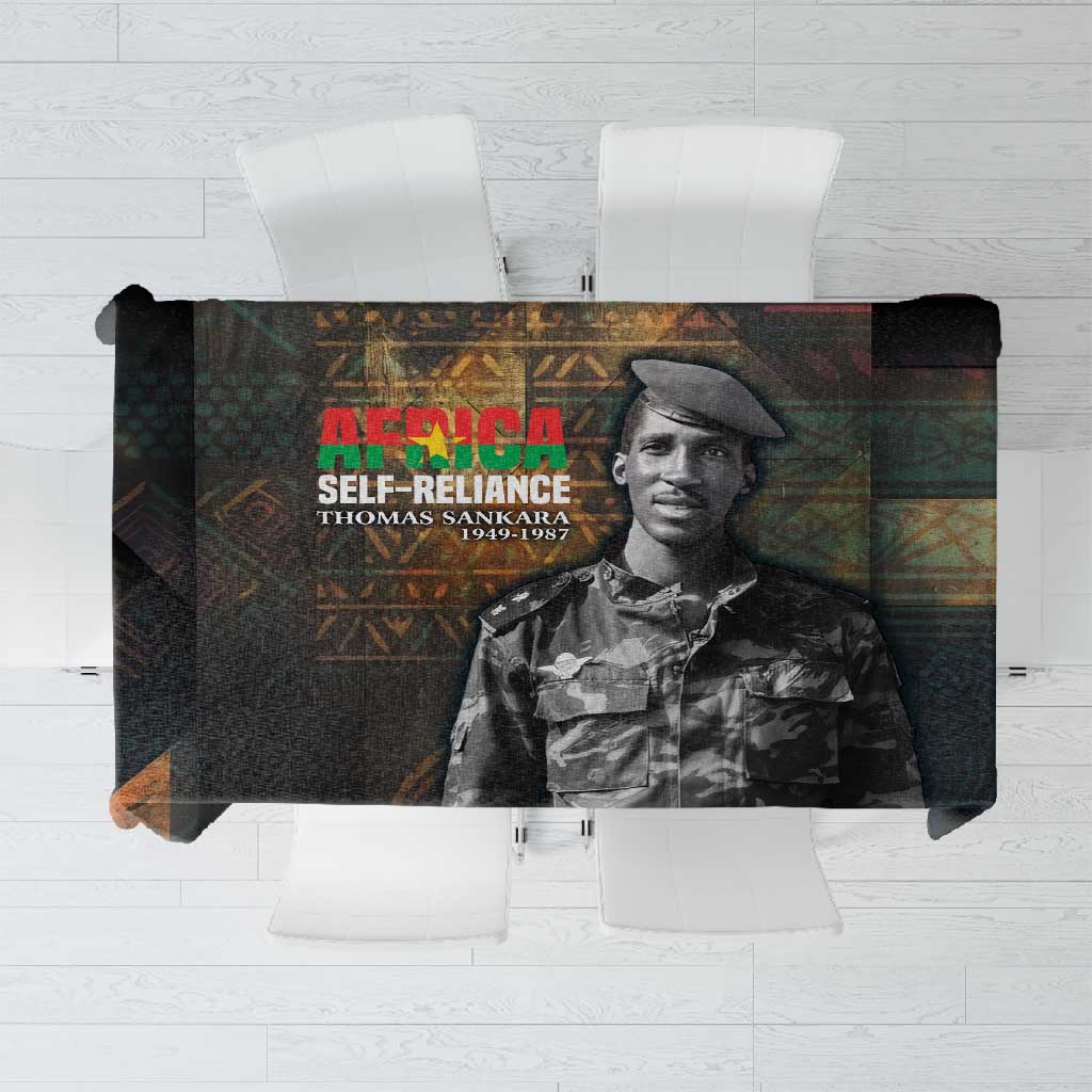 Thomas Sankara Tablecloth Burkina Faso Africa Self-Reliance Message and Military Portrait - African Pride