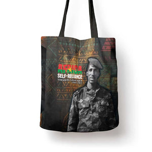 Thomas Sankara Tote Bag Burkina Faso Africa Self-Reliance Message and Military Portrait - African Pride