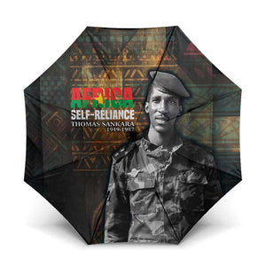 Thomas Sankara Umbrella Burkina Faso Africa Self-Reliance Message and Military Portrait - African Pride