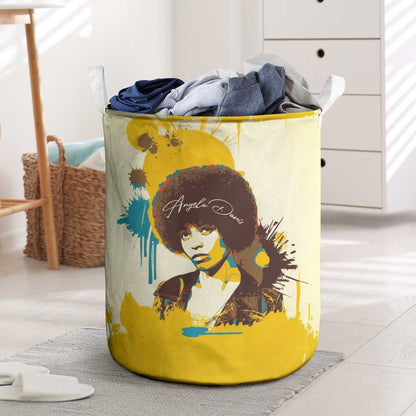 Angela Davis Laundry Basket Bold Pop Art Style Freedom Is a Constant Struggle Quote Civil Rights Activist - African Pride