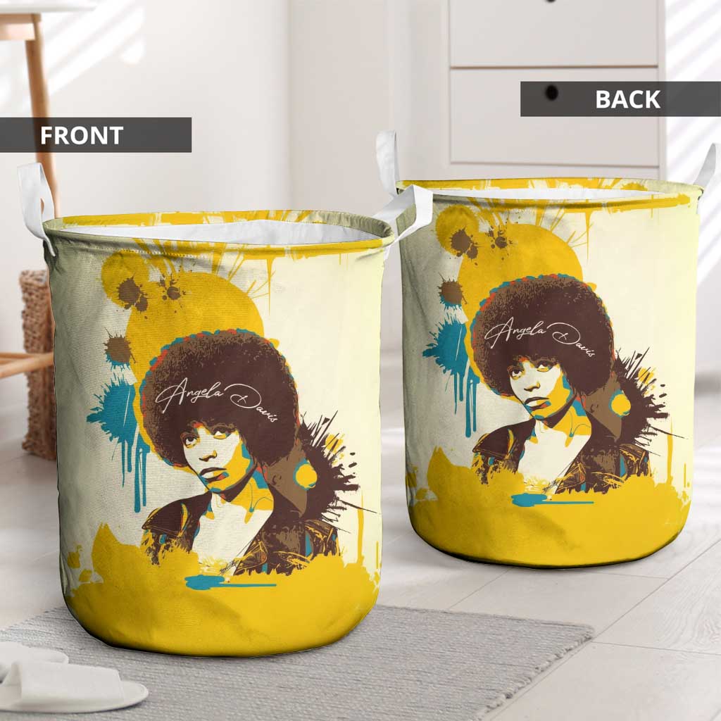 Angela Davis Laundry Basket Bold Pop Art Style Freedom Is a Constant Struggle Quote Civil Rights Activist - African Pride