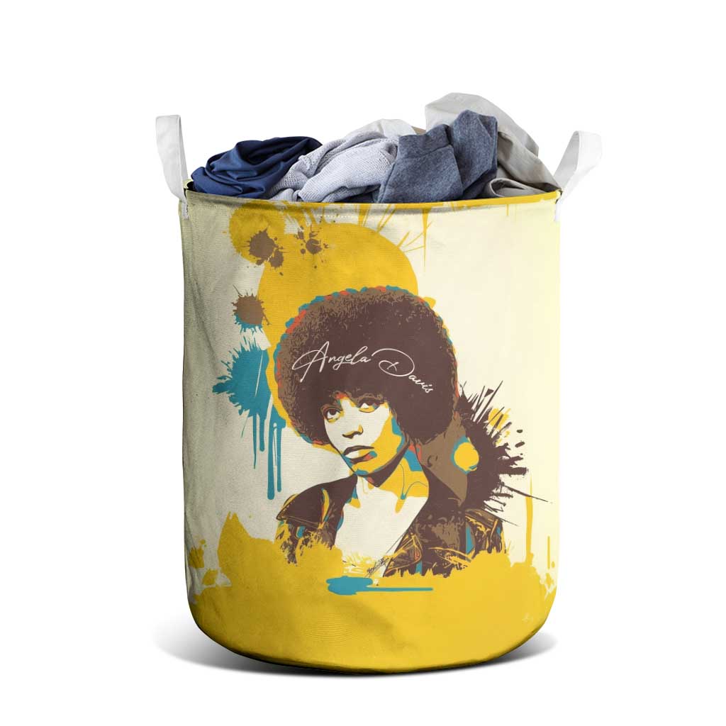 Angela Davis Laundry Basket Bold Pop Art Style Freedom Is a Constant Struggle Quote Civil Rights Activist - African Pride