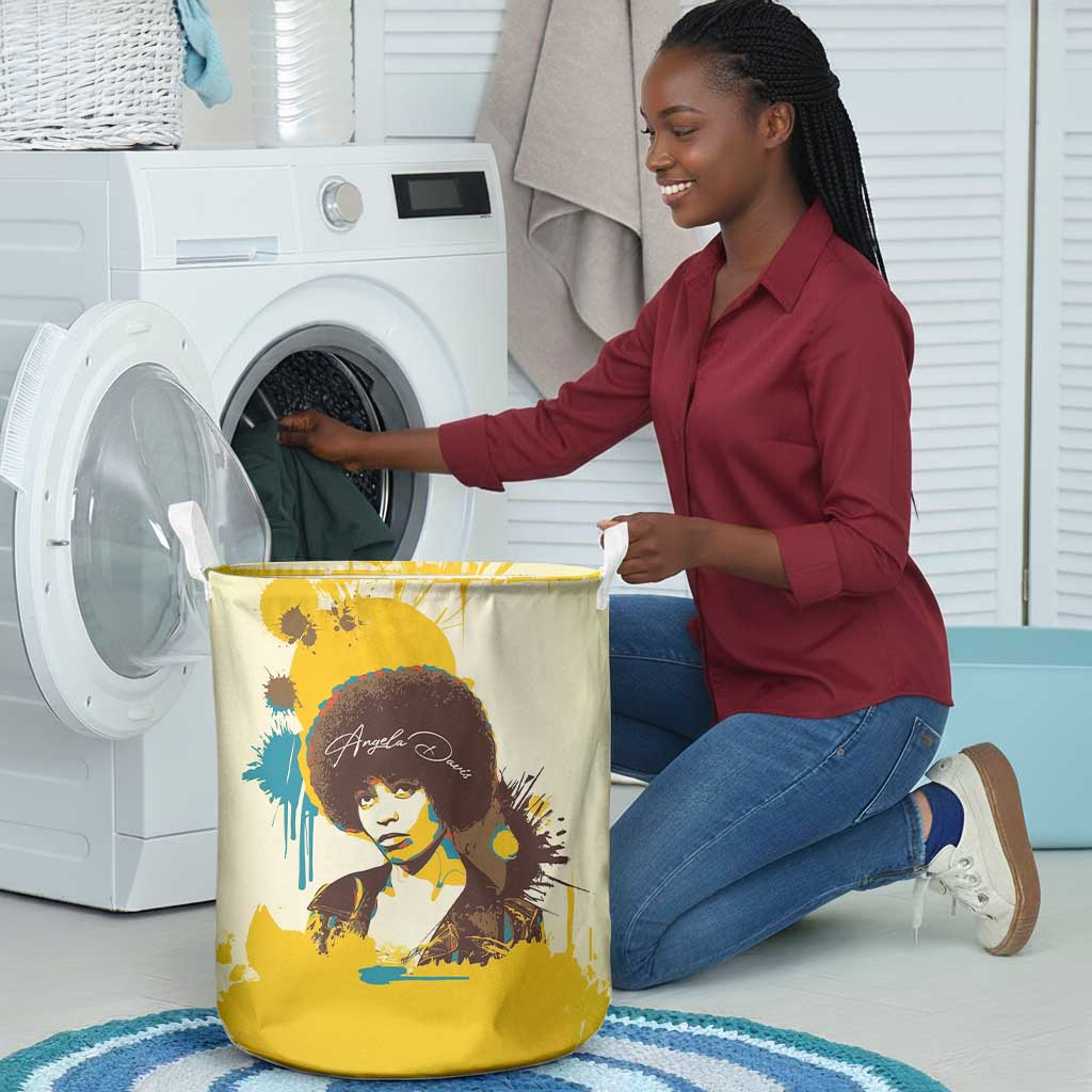 Angela Davis Laundry Basket Bold Pop Art Style Freedom Is a Constant Struggle Quote Civil Rights Activist - African Pride