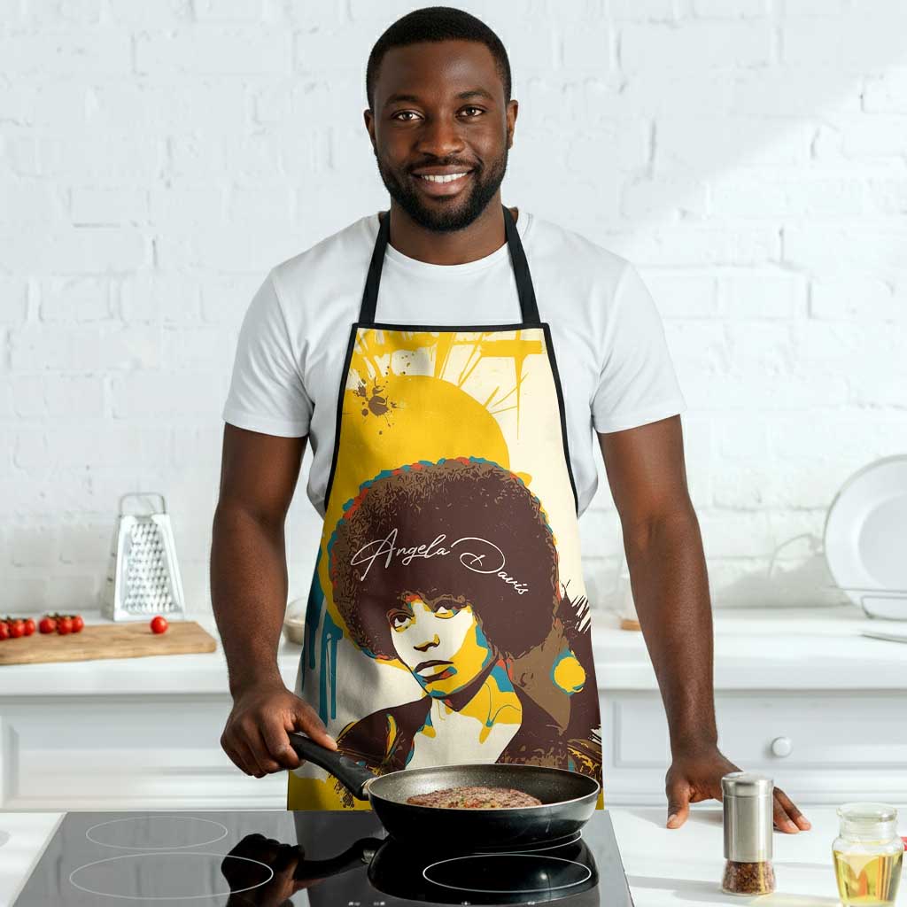 Angela Davis Apron Bold Pop Art Style Freedom Is a Constant Struggle Quote Civil Rights Activist - African Pride