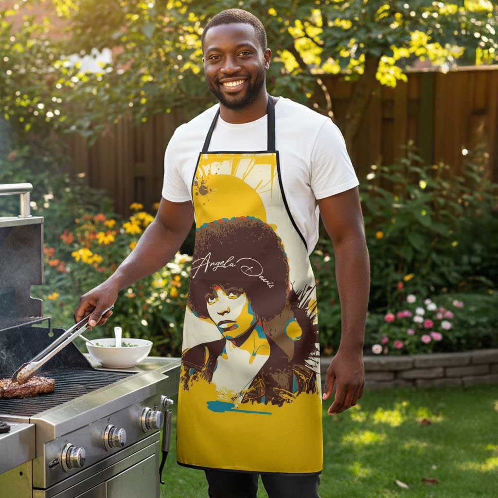 Angela Davis Apron Bold Pop Art Style Freedom Is a Constant Struggle Quote Civil Rights Activist - African Pride
