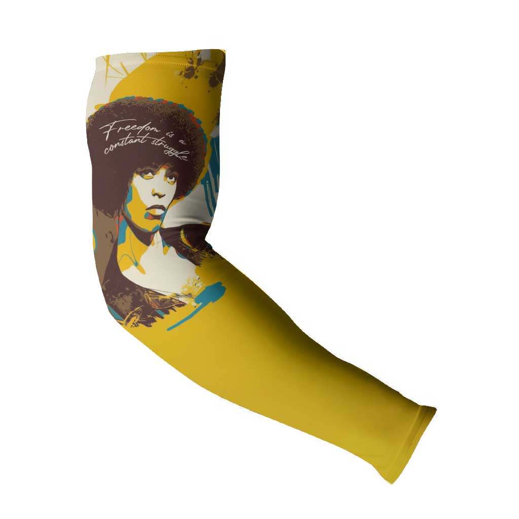 Angela Davis Arm Sleeves Bold Pop Art Style Freedom Is a Constant Struggle Quote Civil Rights Activist - African Pride