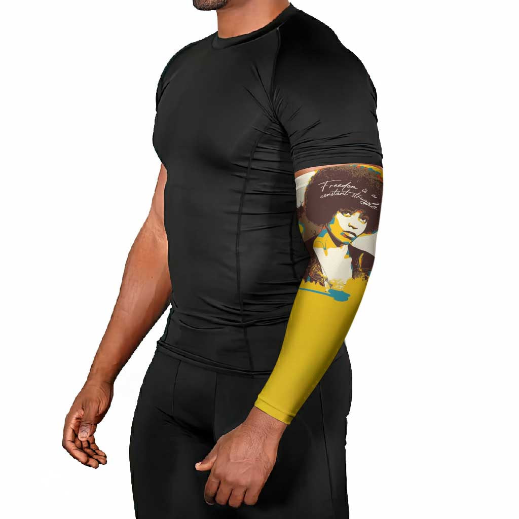 Angela Davis Arm Sleeves Bold Pop Art Style Freedom Is a Constant Struggle Quote Civil Rights Activist - African Pride