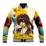 Angela Davis Baseball Jacket Bold Pop Art Style Freedom Is a Constant Struggle Quote Civil Rights Activist - African Pride