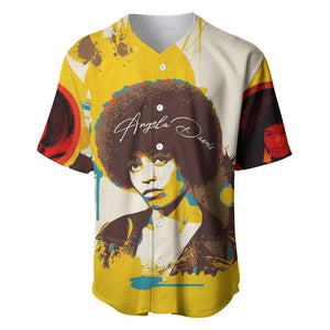 Angela Davis Baseball Jersey Bold Pop Art Style Freedom Is a Constant Struggle Quote Civil Rights Activist TS04