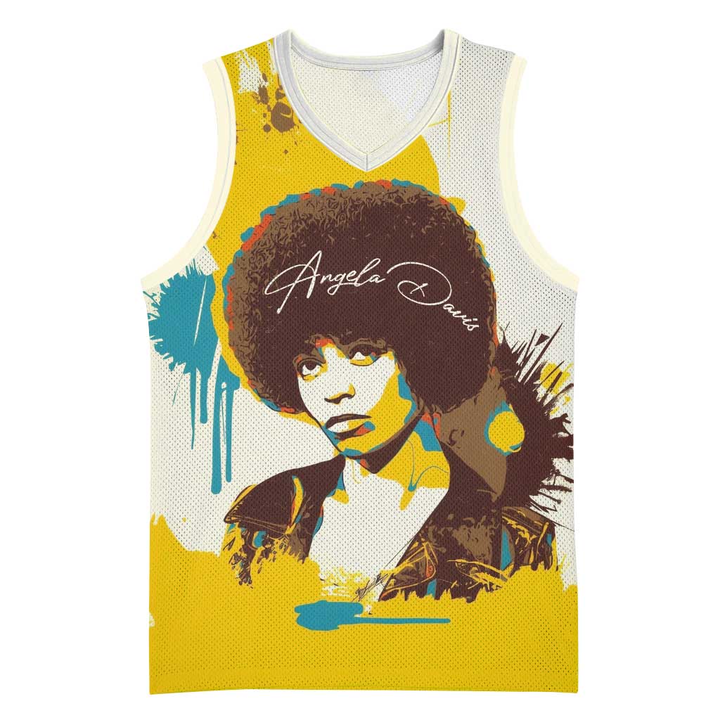 Angela Davis Basketball Jersey Bold Pop Art Style Freedom Is a Constant Struggle Quote Civil Rights Activist - African Pride