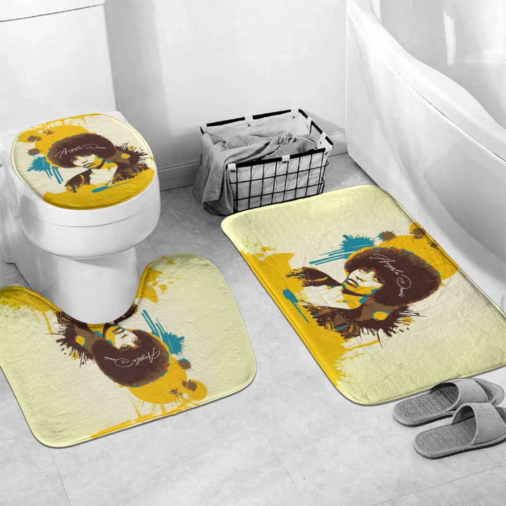 Angela Davis Bathroom Set Bold Pop Art Style Freedom Is a Constant Struggle Quote Civil Rights Activist - African Pride