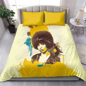 Angela Davis Bedding Set Bold Pop Art Style Freedom Is a Constant Struggle Quote Civil Rights Activist - African Pride