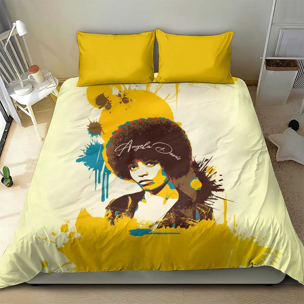 Angela Davis Bedding Set Bold Pop Art Style Freedom Is a Constant Struggle Quote Civil Rights Activist - African Pride