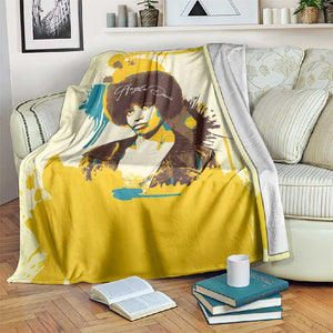 Angela Davis Blanket Bold Pop Art Style Freedom Is a Constant Struggle Quote Civil Rights Activist - African Pride
