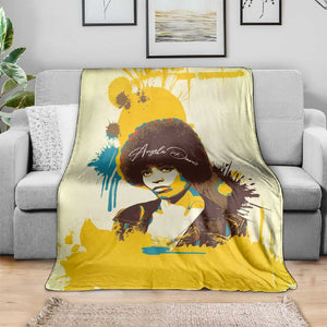 Angela Davis Blanket Bold Pop Art Style Freedom Is a Constant Struggle Quote Civil Rights Activist - African Pride