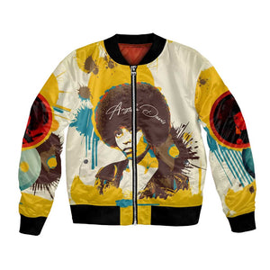 Angela Davis Bomber Jacket Bold Pop Art Style Freedom Is a Constant Struggle Quote Civil Rights Activist - African Pride