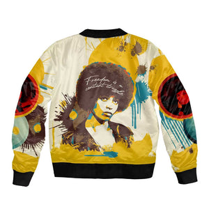 Angela Davis Bomber Jacket Bold Pop Art Style Freedom Is a Constant Struggle Quote Civil Rights Activist - African Pride