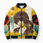 Angela Davis Bomber Puffer Jacket Bold Pop Art Style Freedom Is a Constant Struggle Quote Civil Rights Activist - African Pride