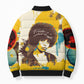 Angela Davis Bomber Puffer Jacket Bold Pop Art Style Freedom Is a Constant Struggle Quote Civil Rights Activist - African Pride