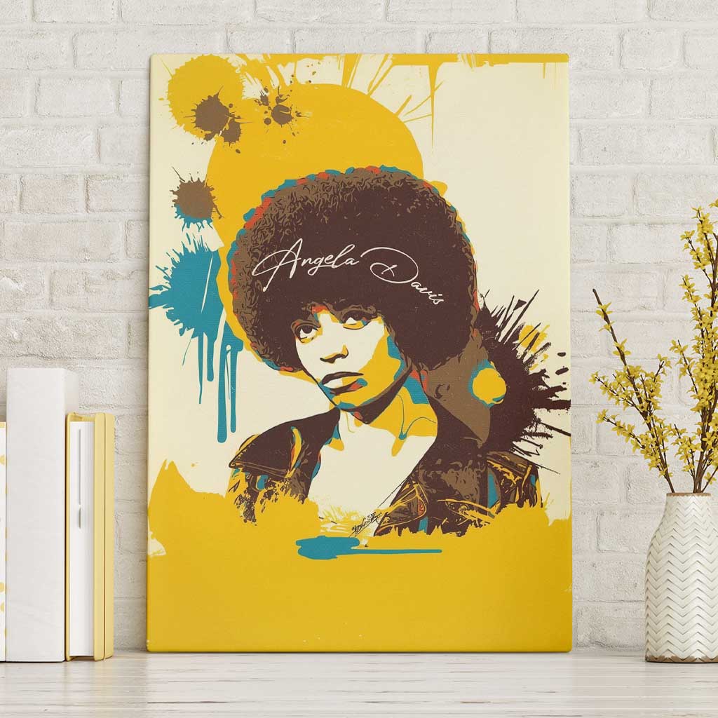 Angela Davis Canvas Wall Art Bold Pop Art Style Freedom Is a Constant Struggle Quote Civil Rights Activist - African Pride