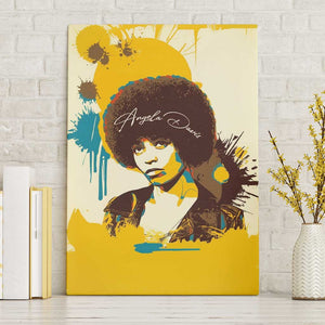Angela Davis Canvas Wall Art Bold Pop Art Style Freedom Is a Constant Struggle Quote Civil Rights Activist - African Pride