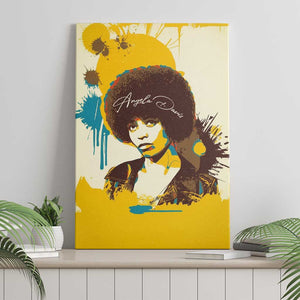 Angela Davis Canvas Wall Art Bold Pop Art Style Freedom Is a Constant Struggle Quote Civil Rights Activist - African Pride