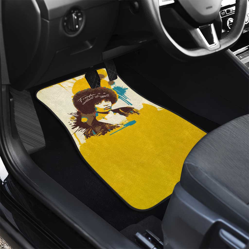 Angela Davis Car Mats Bold Pop Art Style Freedom Is a Constant Struggle Quote Civil Rights Activist - African Pride