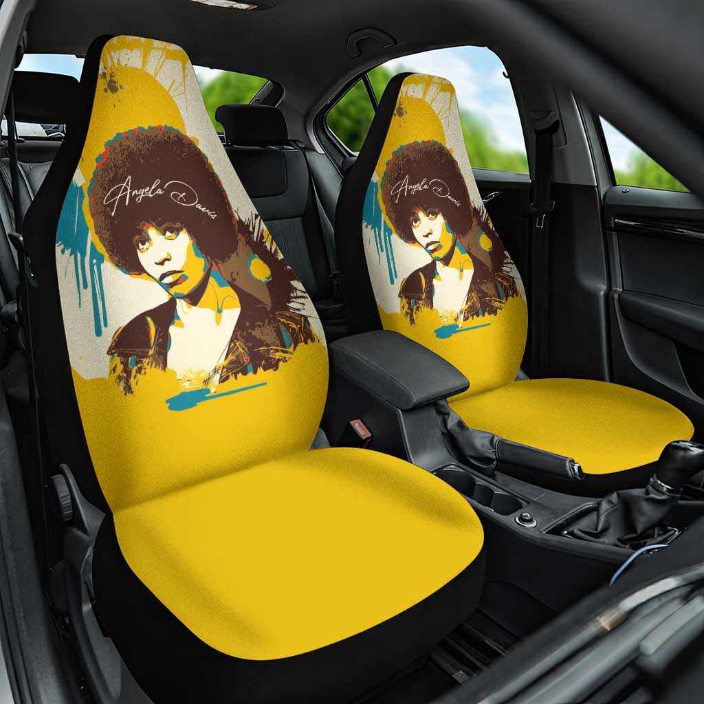 Angela Davis Car Seat Cover Bold Pop Art Style Freedom Is a Constant Struggle Quote Civil Rights Activist - African Pride