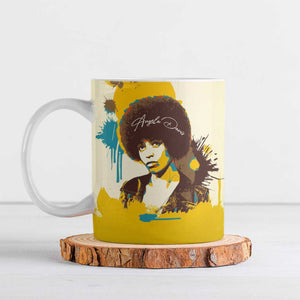 Angela Davis Ceramic Mug Bold Pop Art Style Freedom Is a Constant Struggle Quote Civil Rights Activist - African Pride