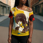 Angela Davis Cross Shoulder Shirt Bold Pop Art Style Freedom Is a Constant Struggle Quote Civil Rights Activist - African Pride