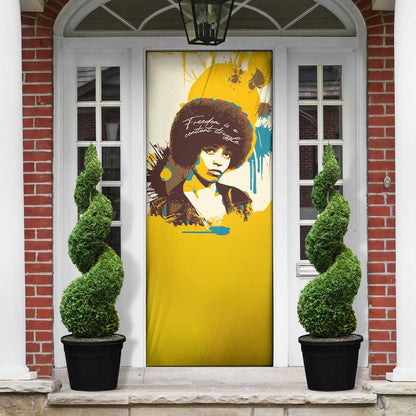 Angela Davis Door Cover Bold Pop Art Style Freedom Is a Constant Struggle Quote Civil Rights Activist - African Pride