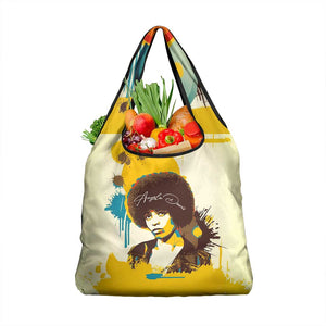 Angela Davis Grocery Bag Bold Pop Art Style Freedom Is a Constant Struggle Quote Civil Rights Activist - African Pride