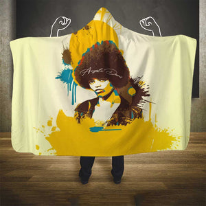 Angela Davis Hooded Blanket Bold Pop Art Style Freedom Is a Constant Struggle Quote Civil Rights Activist - African Pride