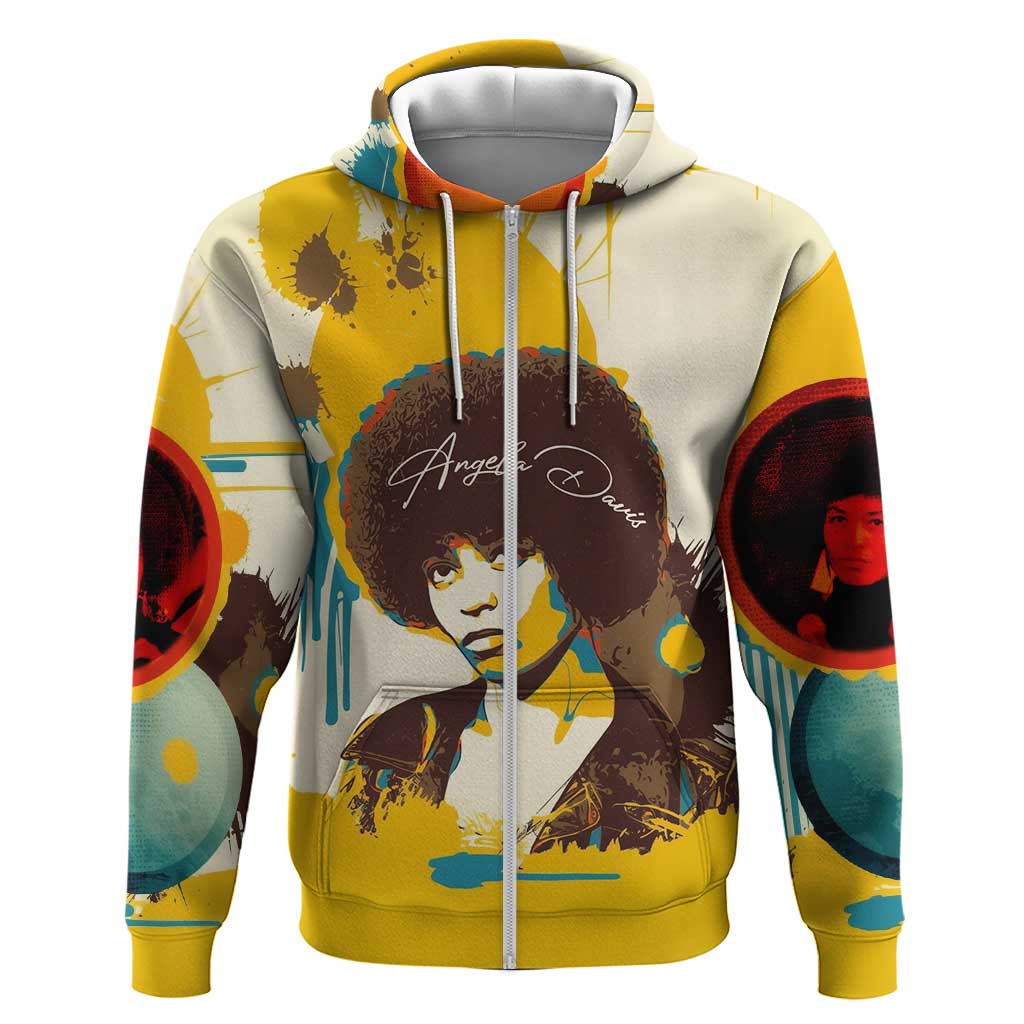 Angela Davis Hoodie Bold Pop Art Style Freedom Is a Constant Struggle Quote Civil Rights Activist - African Pride