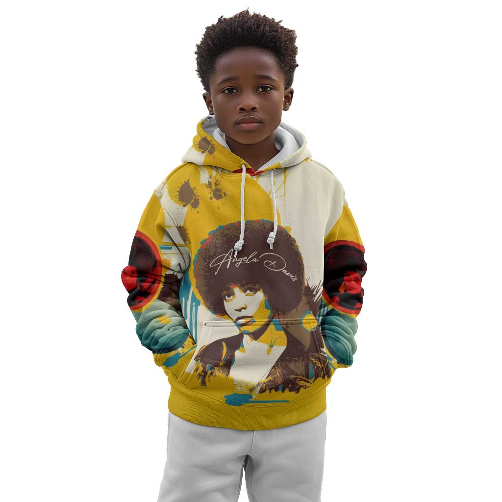 Angela Davis Kid Hoodie Bold Pop Art Style Freedom Is a Constant Struggle Quote Civil Rights Activist - African Pride
