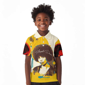 Angela Davis Kid Polo Shirt Bold Pop Art Style Freedom Is a Constant Struggle Quote Civil Rights Activist TS04