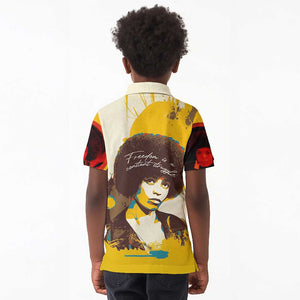 Angela Davis Kid Polo Shirt Bold Pop Art Style Freedom Is a Constant Struggle Quote Civil Rights Activist TS04