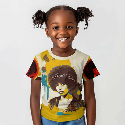 Angela Davis Kid T shirt Bold Pop Art Style Freedom Is a Constant Struggle Quote Civil Rights Activist TS04
