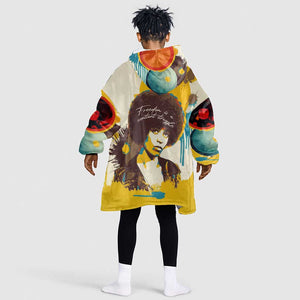 Angela Davis Kid Wearable Blanket Hoodie Bold Pop Art Style Freedom Is a Constant Struggle Quote Civil Rights Activist - African Pride