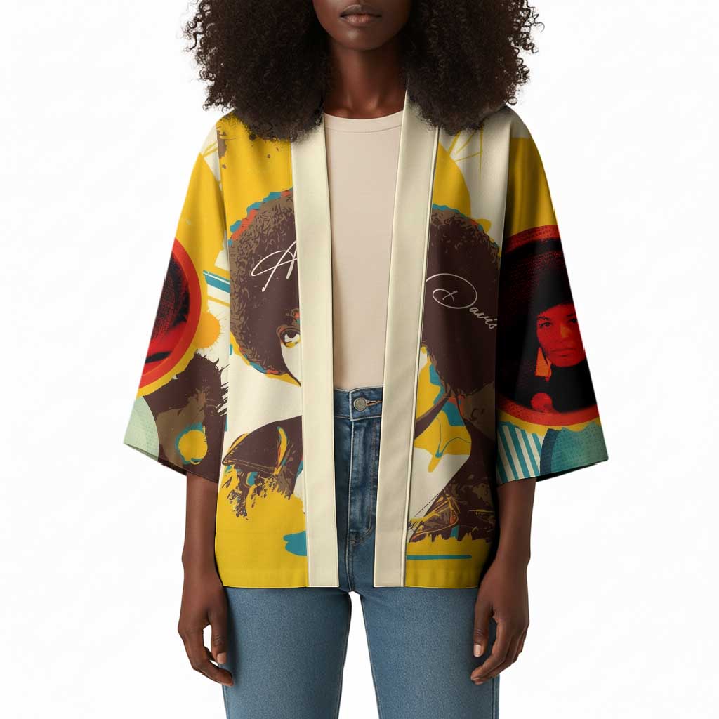 Angela Davis Kimono Bold Pop Art Style Freedom Is a Constant Struggle Quote Civil Rights Activist - African Pride