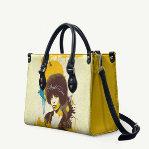 Angela Davis Leather Bag Bold Pop Art Style Freedom Is a Constant Struggle Quote Civil Rights Activist - African Pride