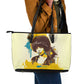 Angela Davis Leather Tote Bag Bold Pop Art Style Freedom Is a Constant Struggle Quote Civil Rights Activist - African Pride