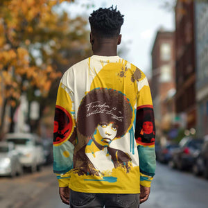 Angela Davis Long Sleeve Shirt Bold Pop Art Style Freedom Is a Constant Struggle Quote Civil Rights Activist - African Pride
